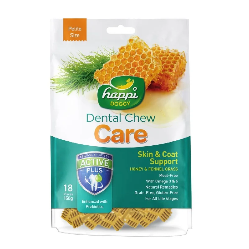 Happi Doggy Care Skin & Coat Support Fennel Grass & Honey Dental Dog Chew 150g