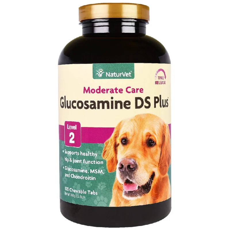 NaturVet Glucosamine Double Strength With MSM & Chondroitin Joint Supplement For Dogs 120ct