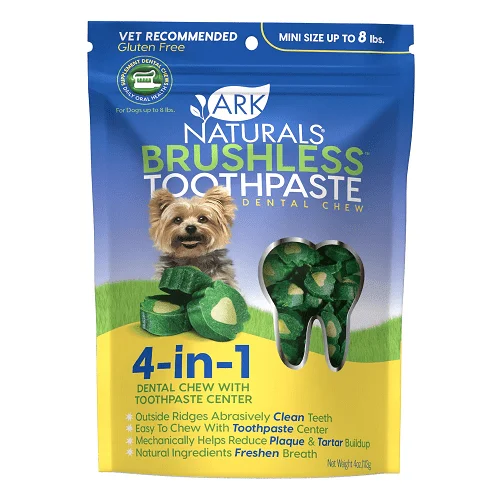 Dog Dental Chew - Mini Brushless Toothpaste - for dogs up to 8 lbs - 4 oz