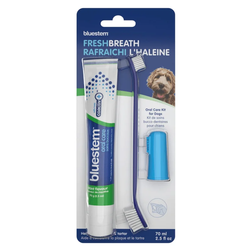 Oral Care Kit For Dogs - FRESH BREATH - Vanilla Mint Flavor - 70 mL