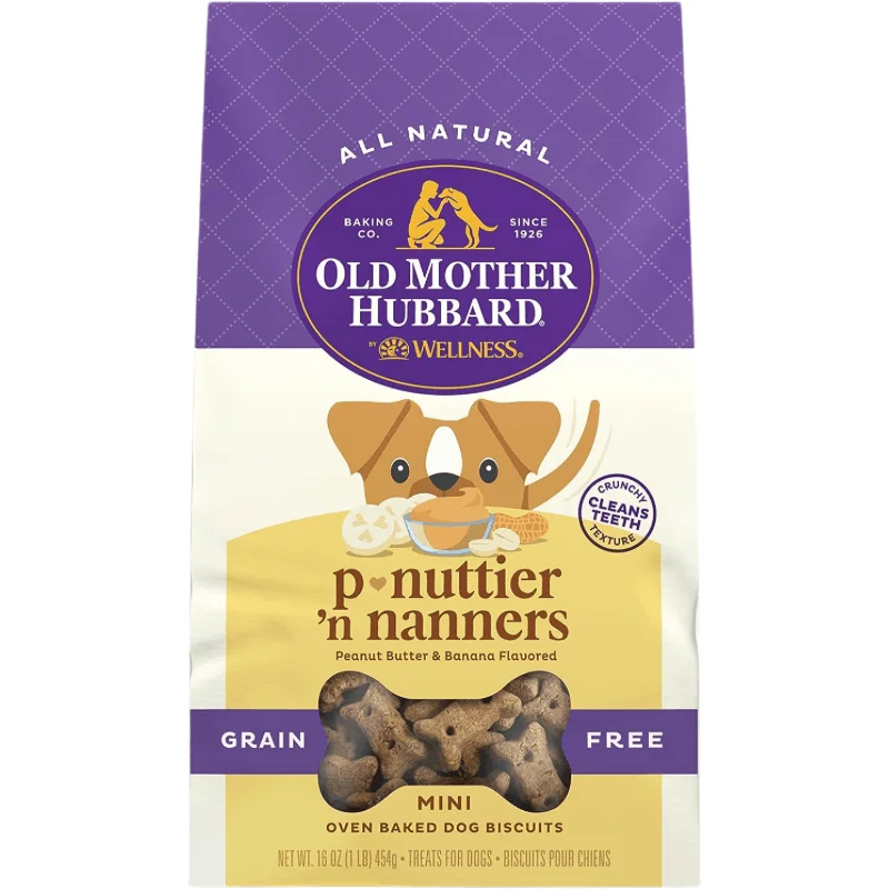 Oven Baked Dog Biscuits, Grain Free P-Nuttier 'N Nanners, Mini - 16 oz