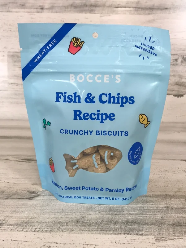 Bocce's Fish & Chips Dog Biscuits 5oz